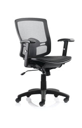 Palma Chair Black Mesh Back Black With Arms OP000104 DD